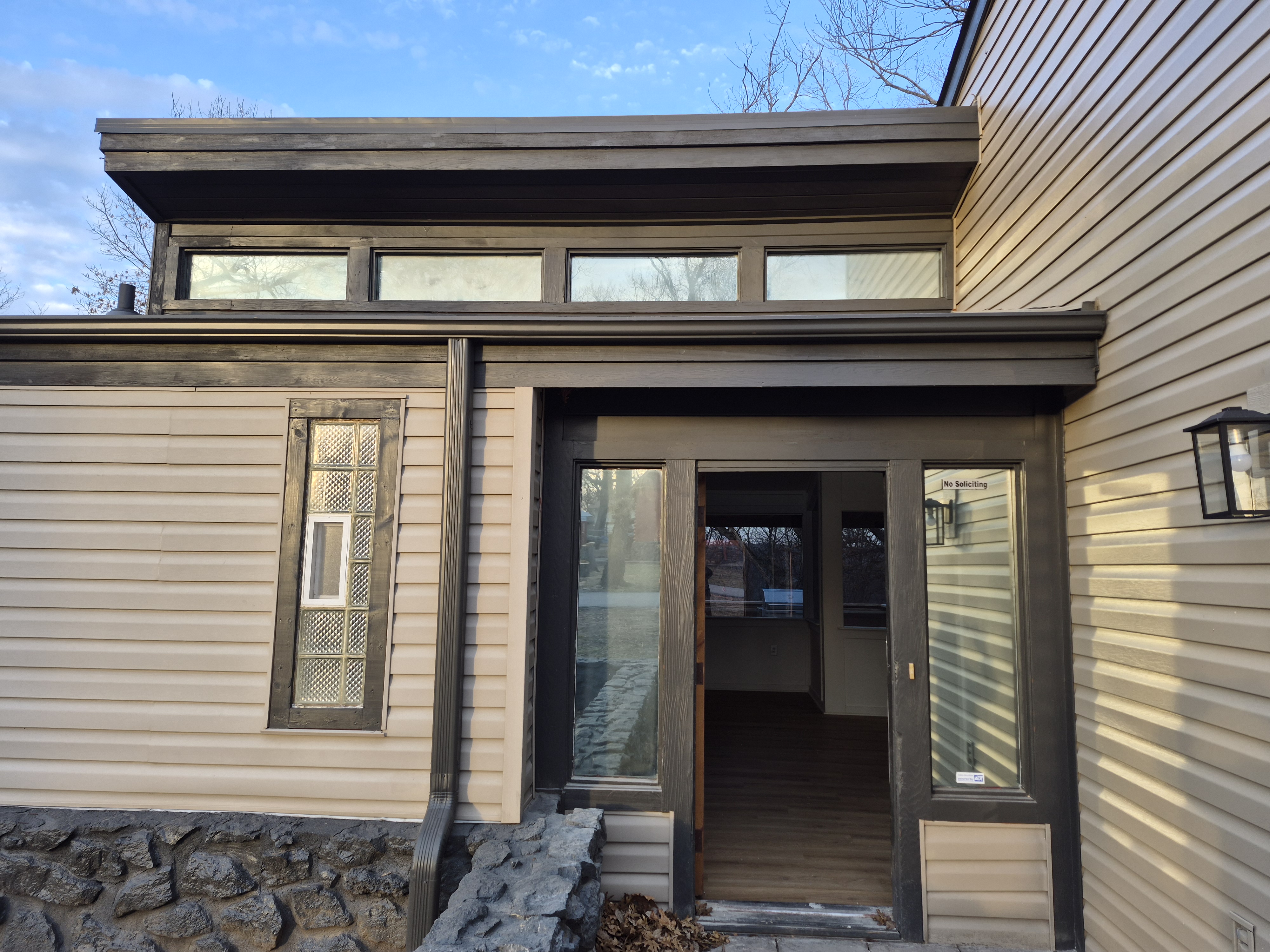 Tinted residential entry door and window